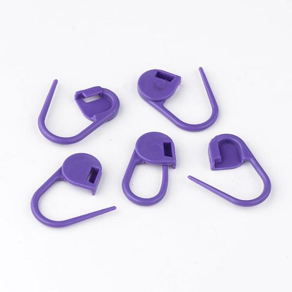 PandaHall Plastic Knitting Crochet Locking Stitch Markers Holder, Mauve, 21x11x3mm, Hole: 8x10mm, about 200pcs/bag Plastic Purple