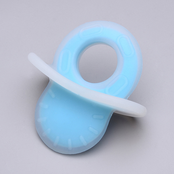 

PandaHall Food Grade Eco-Friendly Silicone Big Pendants, Chewing Pendants For Teethers, DIY Nursing Necklaces Making, Dummy Pacifier, Deep..., Blue