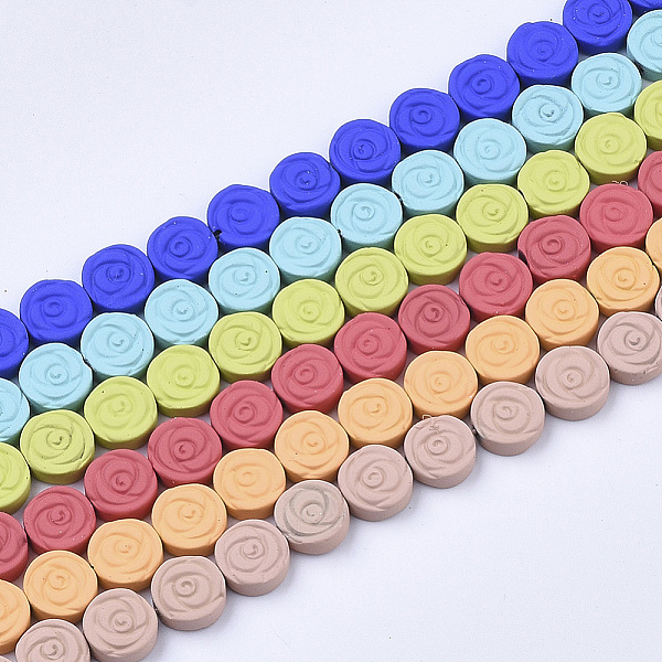 

PandaHall Spray Painted Non-magnetic Synthetic Hematite Beads Strands, Flower, Mixed Color, 8x3mm, Hole: 0.7mm, about 51pcs/strand, 15.75..., Multicolor