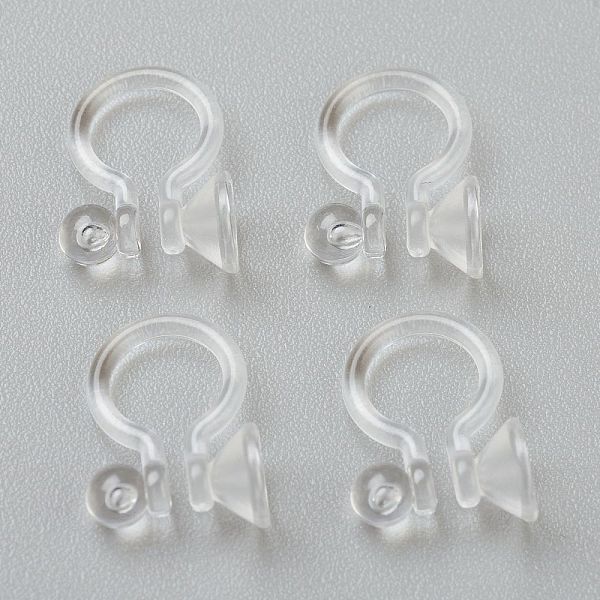 

PandaHall Plastic Clip-on Earring Findings, for Non-pierced Ears, Clear, 12x9x1.2mm, Fit for 3.8mm Rhinestone Plastic Clear