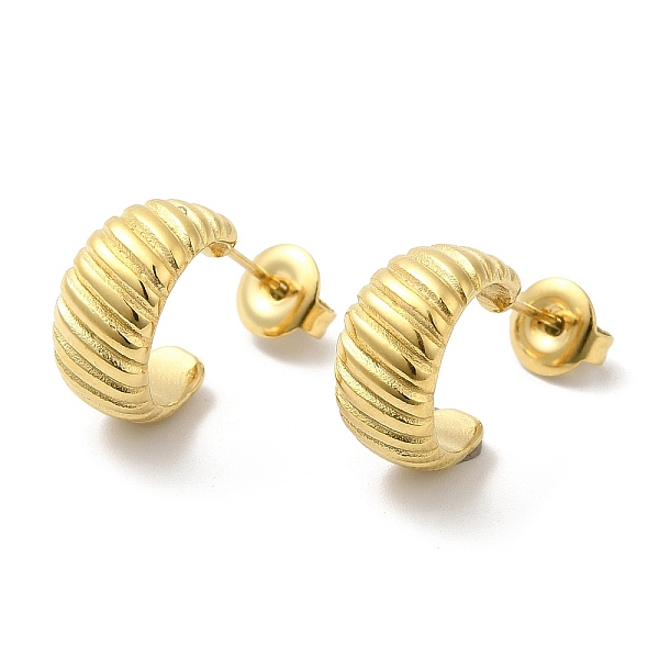 

PandaHall 304 Stainless Steel Croissant Stud Earrings, Real 14K Gold Plated, 13.5x6.5mm 304 Stainless Steel Round