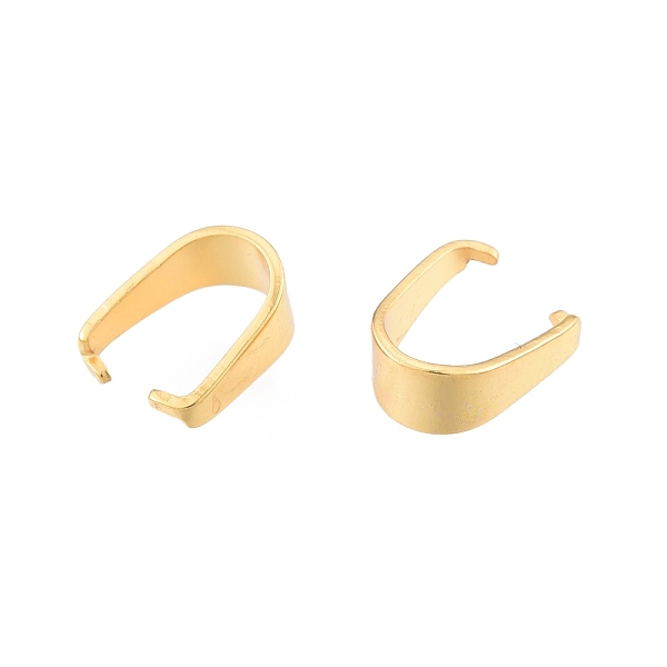 

PandaHall Ion Plating(IP) 304 Stainless Steel Snap on Bails, Real 18K Gold Plated, 7x3mm, Pin: 0.6mm 304 Stainless Steel
