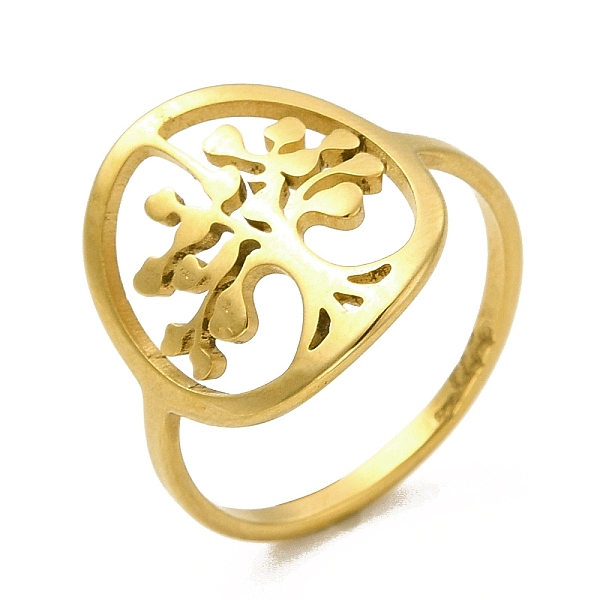 

PandaHall Ion Plating(IP) Tree of Life 201 Stainless Steel Finger Rings, Hollow Out Wide Band Rings for Women, Golden, US Size 6(16.5mm)...