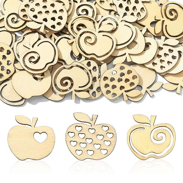

PandaHall Unfinished Wooded Apple Sheets, Cutouts, for Teacher's Day, BurlyWood, 2.9x2.9x0.25cm, 50pcs/bag Wood Apple Orange