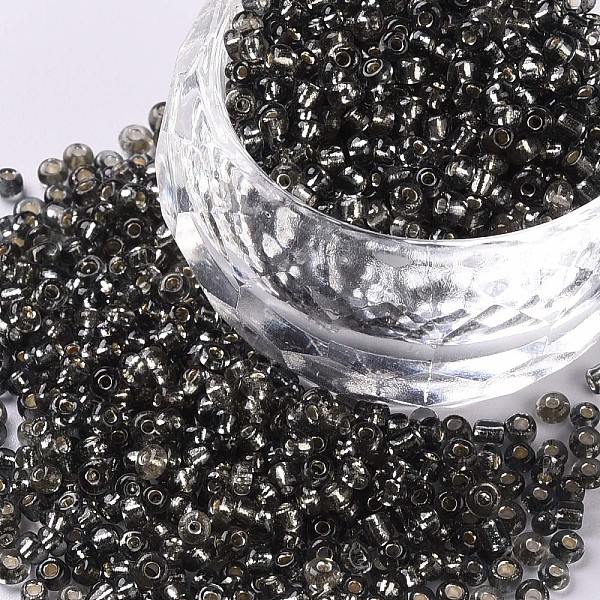 

PandaHall 12/0 Glass Seed Beads, Silver Lined Round Hole, Round, Light Grey, 12/0, 2mm, Hole: 1mm, about 3333pcs/50g, 50g/bag...