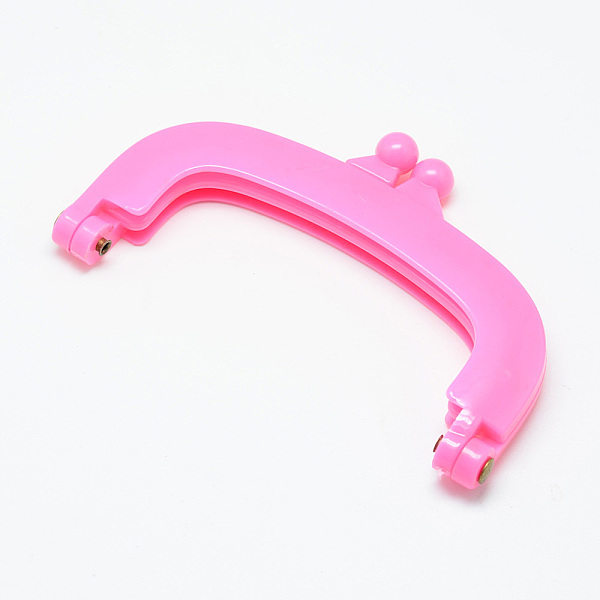 

PandaHall Plastic Purse Frame Handle for Bag Sewing Craft Tailor Sewer, Deep Pink, 60x100x12mm Plastic Pink