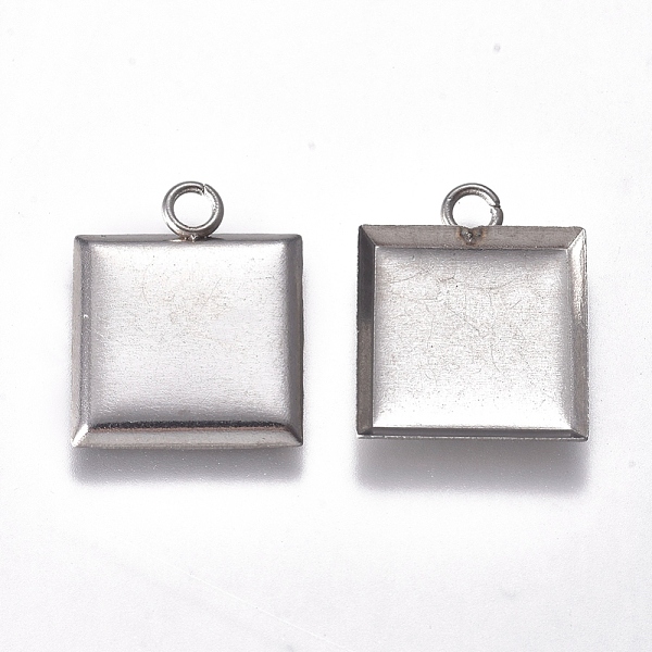 

PandaHall 304 Stainless Steel Pendants, Square, Stainless Steel Color, 13.5x11x1mm, Hole: 1.8mm 304 Stainless Steel Square