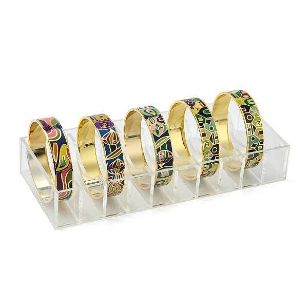 

PandaHall Organic Glass Bracelet Displays, Rectangle, Clear, 215x35x85mm Plastic Clear