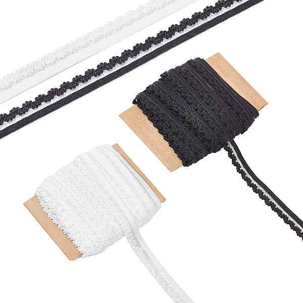 

PandaHall ARRICRAFT 20Yards 2 Colors Nylon Ribbon, with Gold Thread, Mixed Color, 1/2 inch(13mm), 10yards/color Nylon None Multicolor