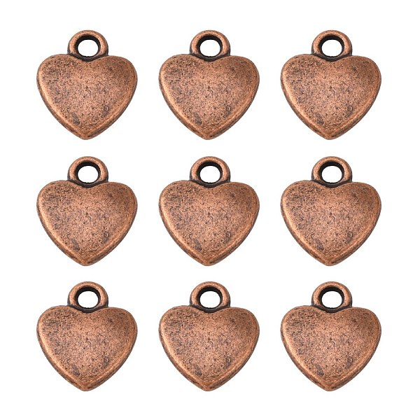 

PandaHall Tibetan Style Alloy Charms, Red Copper, Lead Free and Cadmium Free, Heart, about 12mm long, 10mm wide, 2.5mm thick hole: 2mm Alloy...
