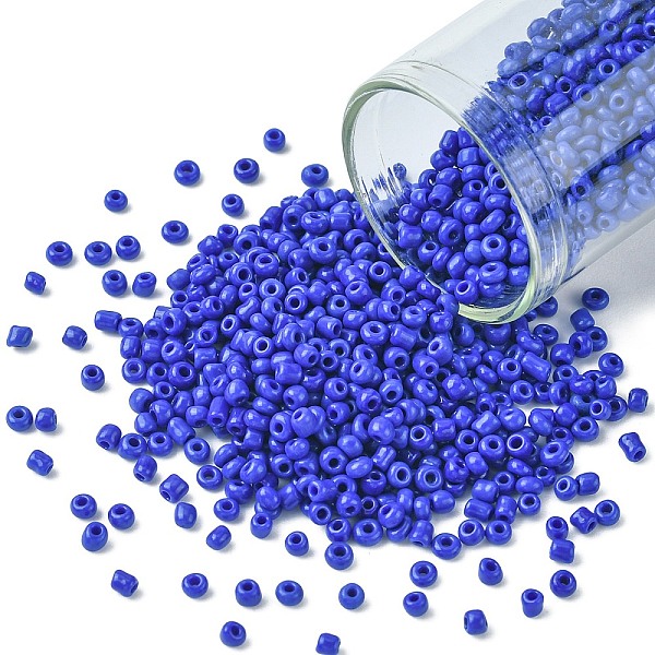 

PandaHall 12/0 Glass Seed Beads, Opaque Colours Seed, Small Craft Beads for DIY Jewelry Making, Round, Round Hole, Blue, 12/0, 2mm, Hole...