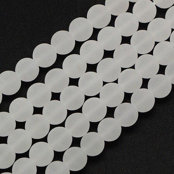 

PandaHall Frosted Natural Gemstone Quartz Crystal Round Beads Strands, White, 6mm, Hole: 1mm, about 66pcs/strand, 15.74 inch Quartz Crystal...