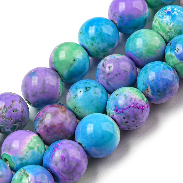 Brins de perles de jaspe impérial synthétiques