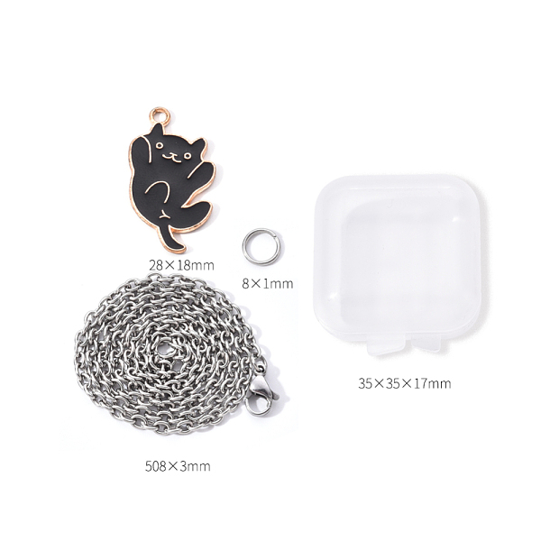 

PandaHall Alloy Enamel Pendant Necklaces, with 304 Stainless Steel Cable Chains, Cadmium Free & Lead Free, Cat Shape, Black, 20 inch(50.8cm)...