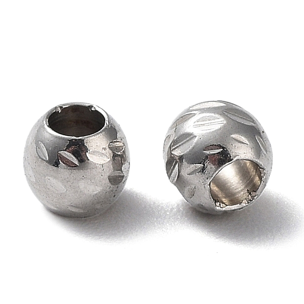 

PandaHall 303 Stainless Steel Beads, Round, Stainless Steel Color, 4x3.5mm, Hole: 2.5mm 303 Stainless Steel Round