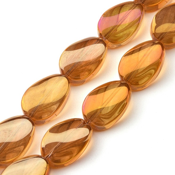 

PandaHall Transparent Electroplate Glass Bead Strands, Rainbow Plated, Teardrop, Dark Orange, 18.5x12.5x6mm, Hole: 1mm, about 40pcs/strand...
