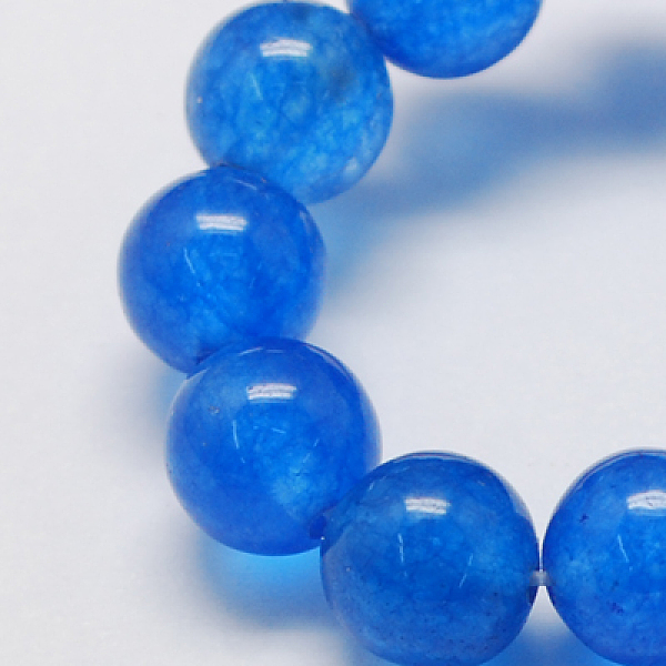 

PandaHall Natural White Jade Bead Strands, Dyed, Round, Royal Blue, 8mm, Hole: 1mm, about 48pcs/strand, 14.9 inch White Jade Round Blue