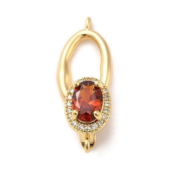 

PandaHall Brass Pave Cubic Zirconia Fold Over Clasps, Real 18K Gold Plated, Oval, Orange Red, Clasp: 12.7x8x8.5mm, Hole: 1mm, Ring: 16x9x2mm...