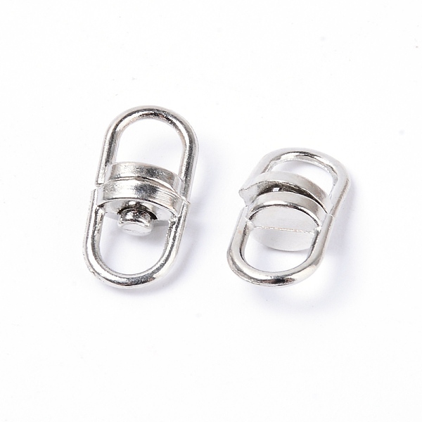 

PandaHall Alloy Double Eye Swivel Clasps, Platinum, 19x9x6mm Alloy