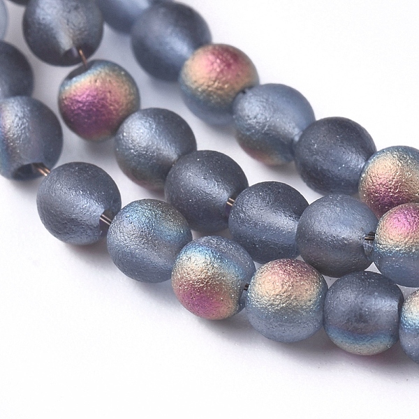 

PandaHall Electroplated Frosted Glass Bead Strands, Round, Royal Blue, 2.5mm, Hole: 0.7mm, about 150pcs/strand, 15.35 inch(39cm) Glass Round...