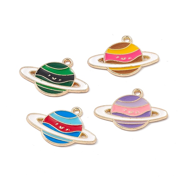 

PandaHall Alloy Pendants, with Enamel, Planet Charm, Golden, Random Color, 18x26x1mm, Hole: 1.8mm Alloy+Enamel Planet Multicolor