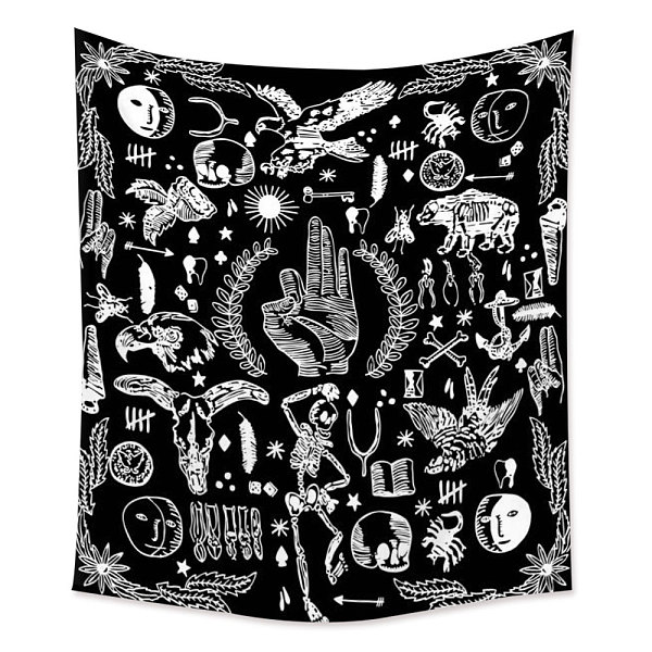 

PandaHall Rectangle with Palm Polyester Decoration Backdrops, Photography Background Banner Decoration for Party Home Decoration, Planet..., Black