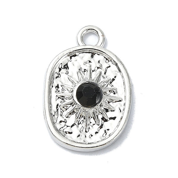 

PandaHall Alloy Black Rhinestone Pendants, Oval, Platinum, 18x12x3mm, Hole: 2mm Alloy+Rhinestone Oval Black