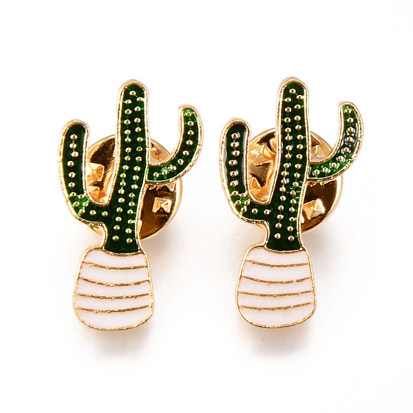 

PandaHall Alloy Enamel Brooches, Enamel Pin, with Brass Butterfly Clutches, Cactus, Light Gold, Cadmium Free & Nickel Free & Lead Free, Dark...