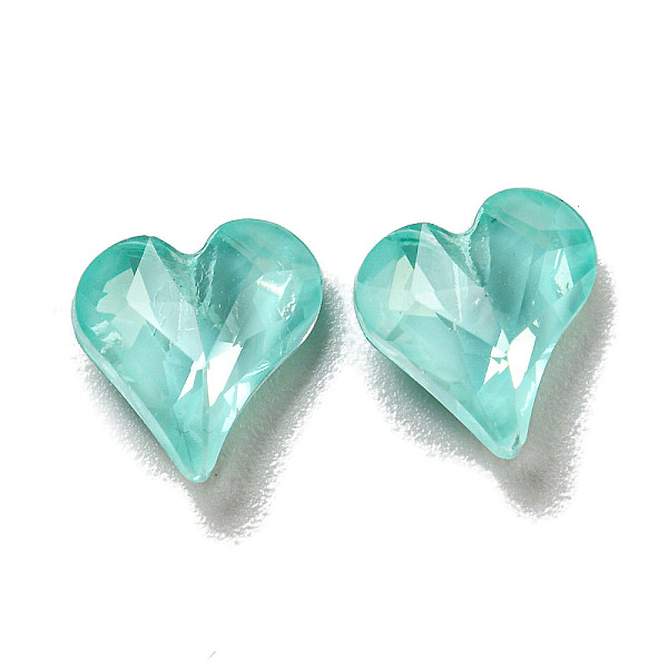 

PandaHall Glass Rhinestone Cabochons, Point Back & Back Plated, Faceted, Heart, Light Azore, 8x8x4mm Glass Rhinestone Heart Blue