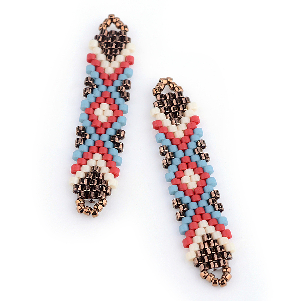 

PandaHall MIYUKI & TOHO Japanese Seed Beads, Handmade Links, Loom Pattern, Sky Blue, 41~41.5x9x2mm, Hole: 1mm Glass Others Blue