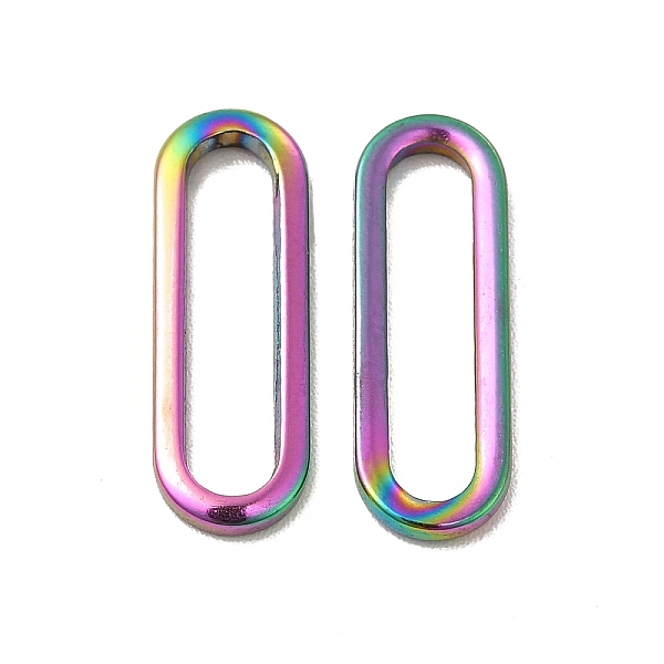 

PandaHall Ion Plating(IP) 304 Stainless Steel Link Rings, Oval, Rainbow Color, 18.5x6.5x1mm, Inner Diameter: 15.5x3mm 304 Stainless Steel...