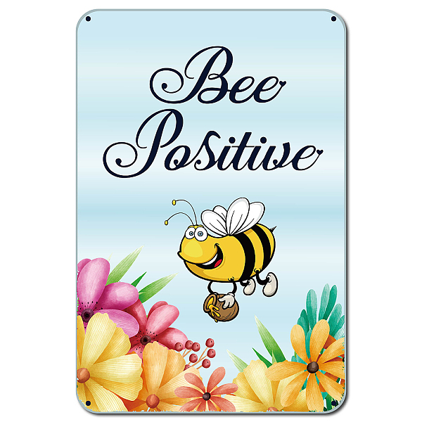

PandaHall CREATCABIN Bee Positive Metal Tin Signs Vintage Iron Painting Retro Plaque Poster for Home Kitchen Wall Bar Coffee Shop Decoration...