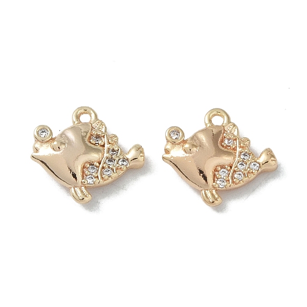 

PandaHall Ocean Collection Theme Jewelry, Brass with Cubic Zirconia Charms, Real 18K Gold Plated, Fish, 10x11x3mm, Hole: 1.2mm Brass+Cubic..., Clear