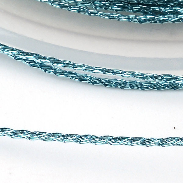 

PandaHall Round Metallic Thread, Embroidery Thread, 6-Ply, Dark Turquoise, 0.6mm, about 87.48 yards(80m)/roll Fibre Cyan