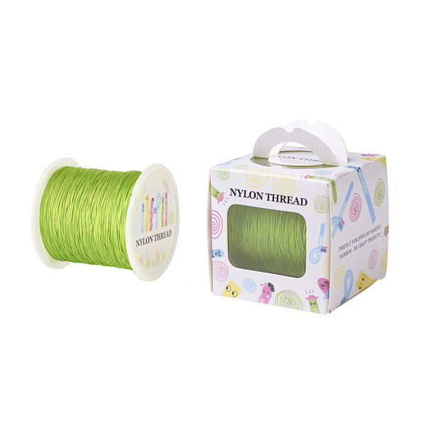 

PandaHall Nylon Thread, Green Yellow, 0.5mm, about 147.64yards/roll(135m/roll) Nylon Green