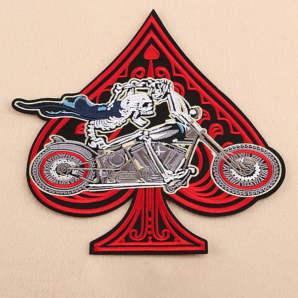 

PandaHall Computerized Embroidery Cloth Sew on Patches, Costume Accessories, Skull Theme, Red, 228x227mm Cloth Heart Red