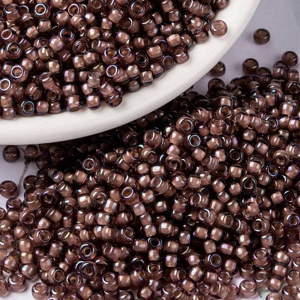 

PandaHall MIYUKI Round Rocailles Beads, Japanese Seed Beads, 8/0, (RR337) Lined Cinnamon Luster, 3mm, Hole: 1.1mm, about 422~455pcs/10g..., Purple
