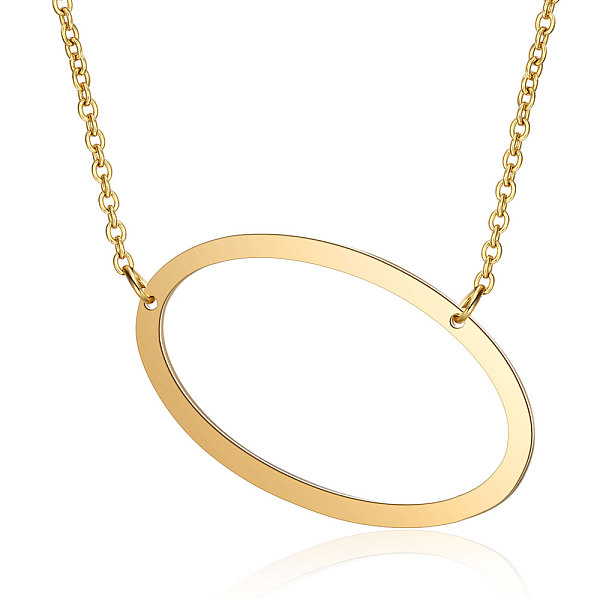 

PandaHall 201 Stainless Steel Initial Pendants Necklaces, with Cable Chains, Letter, Letter.O, 17.3~18.3 inch(44~46.5cm)x1.5mm, LetterO...