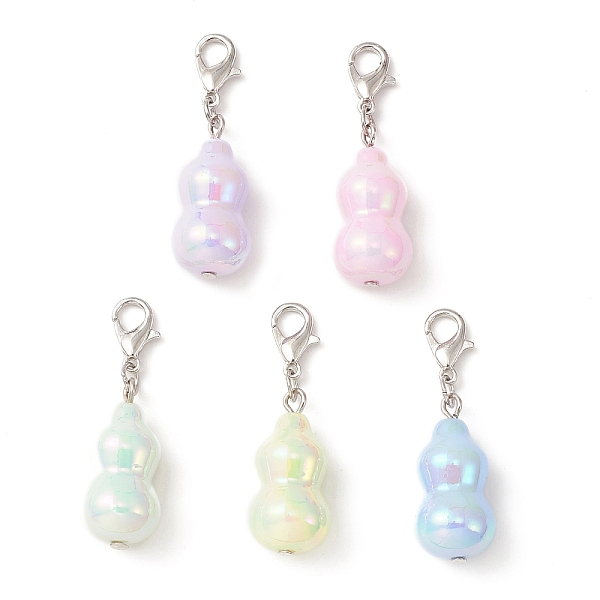 

PandaHall UV Plating Transparent Acrylic Gourd Pendant Decoration, with Zinc Alloy Lobster Claw Clasps, Mixed Color, 38.5mm Acrylic Others..., Multicolor