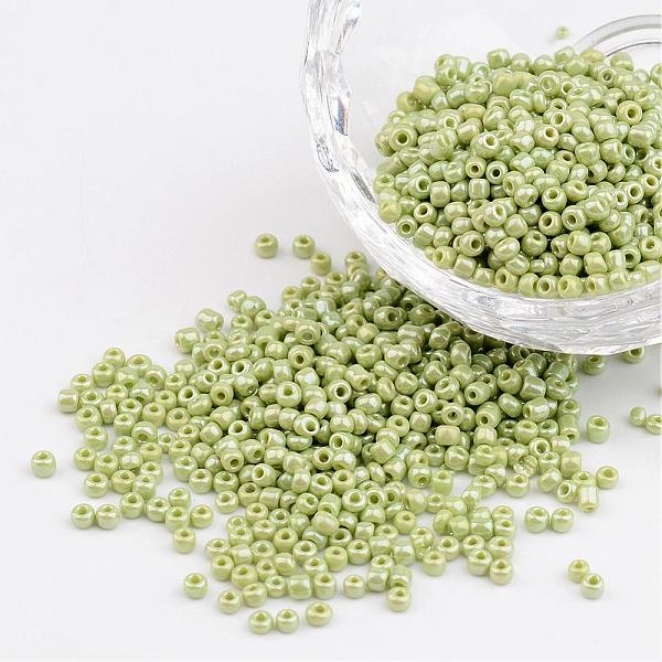 

PandaHall DIY Craft Beads 12/0 Opaque Colors Lustered Round Glass Seed Beads, Green Yellow, Size: about 2mm in diameter, hole:1mm, about...
