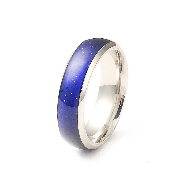 

PandaHall Mood Ring, Temperature Change Color Emotion Feeling 201 Stainless Steel Plain Band Ring for Women, Stainless Steel Color, Inner...