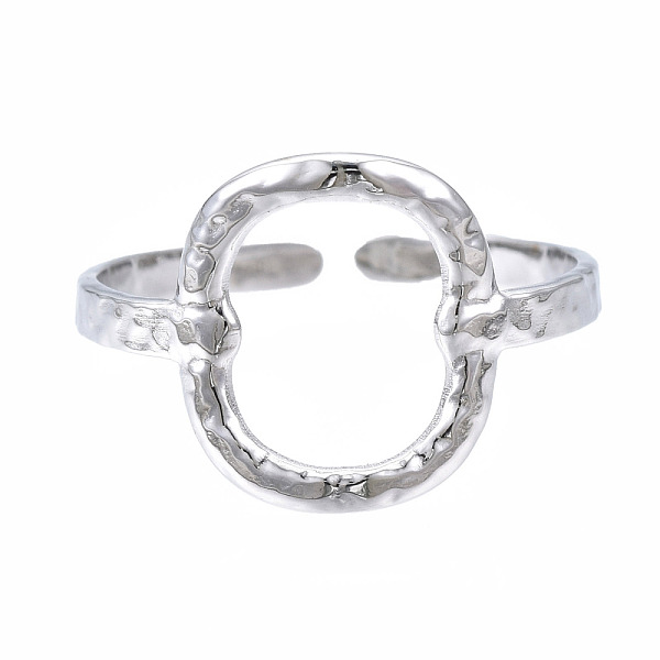 

PandaHall 304 Stainless Steel Oval Open Cuff Ring, Hollow Chunky Ring for Women, Stainless Steel Color, US Size 6 3/4(17.1mm) 304 Stainless...