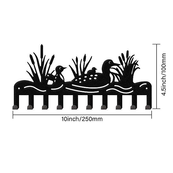 アヒル柄アイアン壁掛けフックハンガー