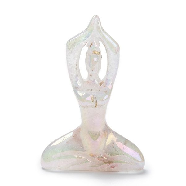 

PandaHall Electroplate Natural Quartz Crystal Yoga Goddess Decorations, Reiki Crystal Healing Gift, Home Display Decorations, White...