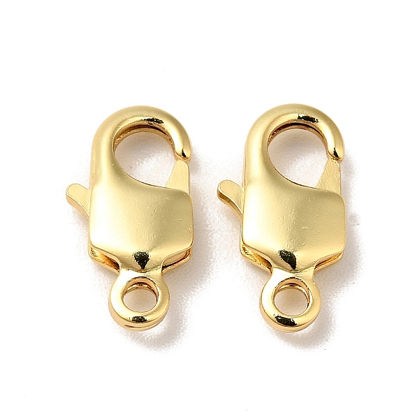 

PandaHall Brass Lobster Claw Clasps, Cadmium Free & Nickel Free & Lead Free, Real 18K Gold Plated, 12.5x6.5x2.5mm, Hole: 1.5mm Brass Others