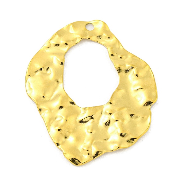 

PandaHall Ion Plating(IP) 304 Stainless Steel Pendants, Textured, Irregular Oval, Real 18K Gold Plated, 42x35x2mm, Hole: 2mm 304 Stainless...