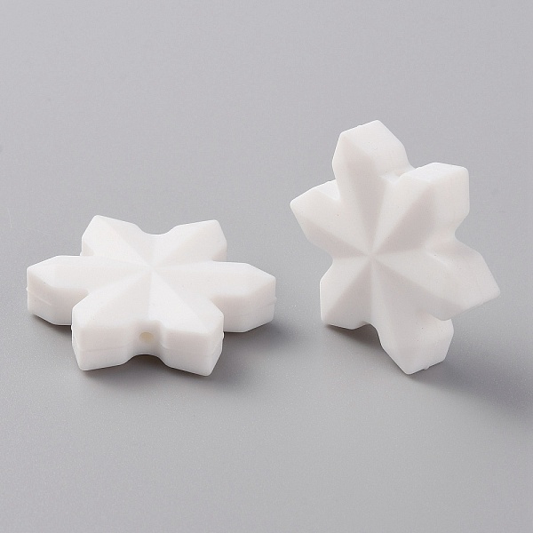 

PandaHall Food Grade Eco-Friendly Silicone Beads, Chewing Beads For Teethers, DIY Nursing Necklaces Making, Snowflake, WhiteSmoke..., White
