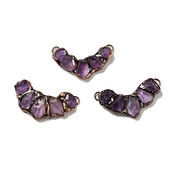 

PandaHall Natural Amethyst Nuggets Big Pendants, Large Hole Pendants, with Red Copper Tone Brass Findings, Cadmium Free & Lead Free...