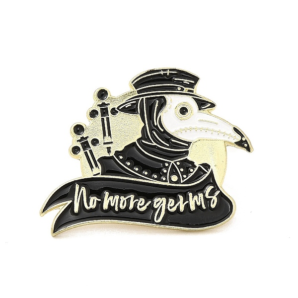 

PandaHall Plague Doctor Enamel Pin, Light Gold Alloy Brooch for Clothes Backpack, Black, 26x32x1.5mm Alloy+Enamel Bird Black