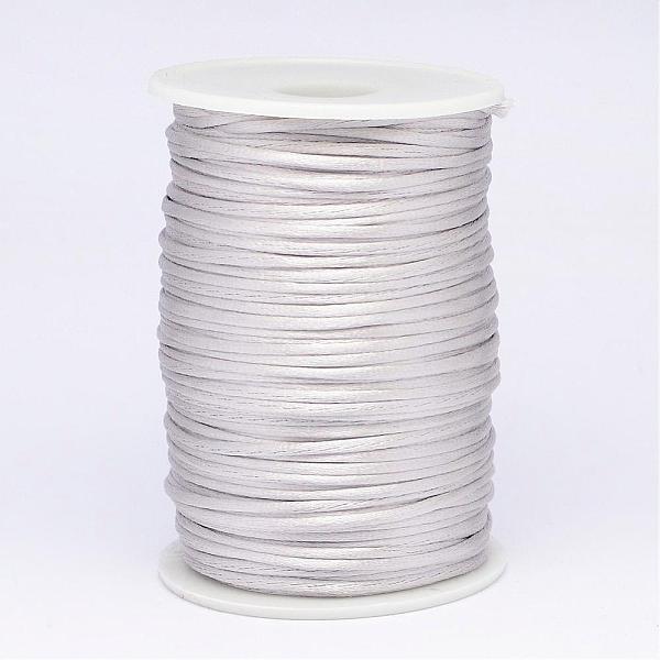 

PandaHall Polyester Cord, Satin Rattail Cord, for Beading Jewelry Making, Chinese Knotting, Gainsboro, 2mm, about 100yards/roll Polyester..., Gray